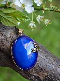 Collier en Céramique Bleu Fait Main