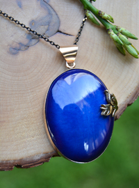 Collier en Céramique Bleu Fait Main
