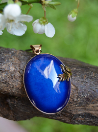 Collier en Céramique Bleu Fait Main