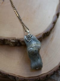Collier en Pierre Naturelle Labradorite Vert