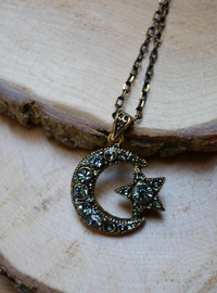 Collier Lune Étoile Bronze