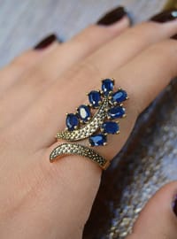 Blauer Zirkonblattring