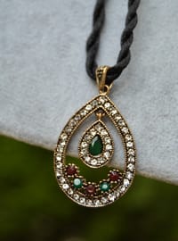 Çift Damla Kolye - Bronz Rengi