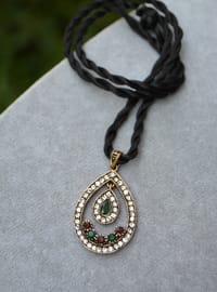 Çift Damla Kolye - Bronz Rengi