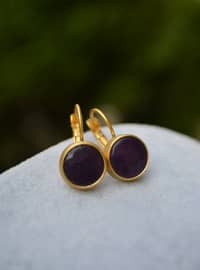 Jade Earrings Purple