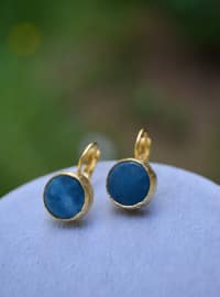 Jade Stone Earrings Gold Color