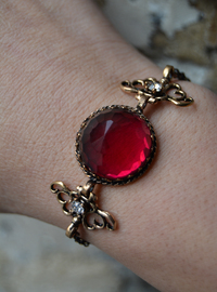 Bracelet Bronze Pierre Rouge Hiver