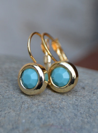 Turquoise Mini Earrings - Gold
