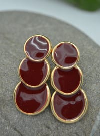 Red Enamel Earrings