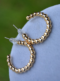 Golden Beaded Hoop Earrings