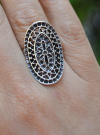 Böhmischer Ring Silberfarben