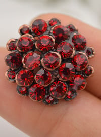 Rote Stein Brosche