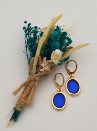 Vergoldete blaue Ohrringe