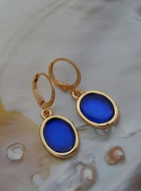 Vergoldete blaue Ohrringe