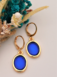 Vergoldete blaue Ohrringe