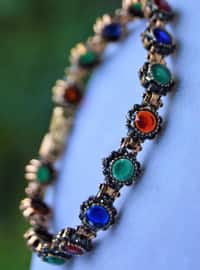 Black Diamond And Sapphire Ruby Emerald Bracelet Multicolor