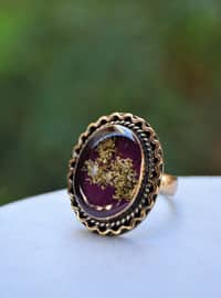 Dried Flower Ring Purple