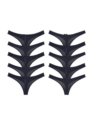 Multi - Navy Blue - Panties - Donella