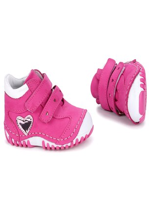 Kids Teo 200 100% Leather Velcro Girl's Shoes Fuchsia