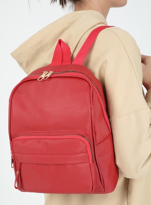 Red - Backpack - Backpacks - Yaren Çanta