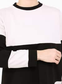 Black - Crew neck - Cotton - Plus Size Tunic
