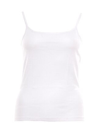 Women's Cotton Rib Thin Straps Tank Top White