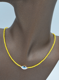 Collier Mauvais Œil Jaune