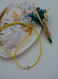 Collier Mauvais Œil Jaune