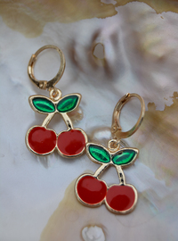 Cherry Earrings Gold