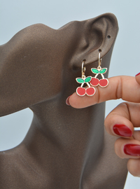 Cherry Earrings Gold