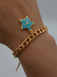 Bracelet Étoile Émail Doré