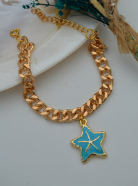 Bracelet Étoile Émail Doré