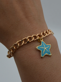 Bracelet Étoile Émail Doré