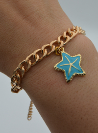 Bracelet Étoile Émail Doré