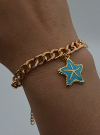 Bracelet Étoile Émail Doré