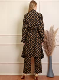 Unlined - Multi - Brown - Black - Kimono