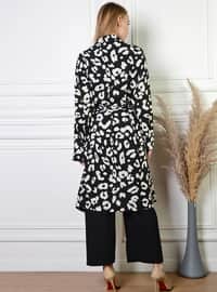 Unlined - Multi - White - Black - Kimono