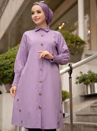 Lilac - Point Collar - Cotton - - Tunic