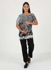 Black - Crew neck - Multi - Maternity Tunic / T-Shirt