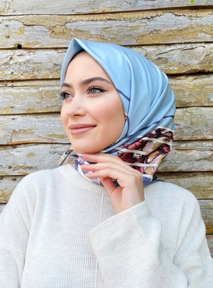 Blue - Printed - Scarf - Mapolien