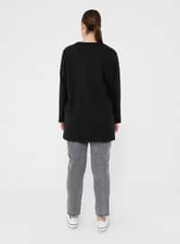 Black - Cotton - Plus Size Sweatshirts