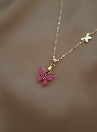 Fuchsia - Necklace - Bej Takı