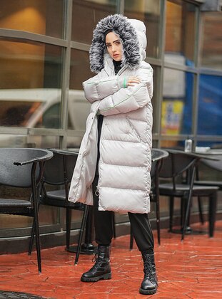 Gray - Fully Lined - Puffer Jackets - Minel