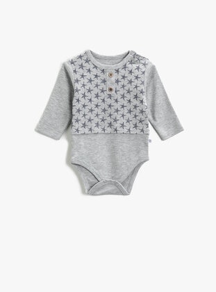 Gray - baby bodysuits - Koton
