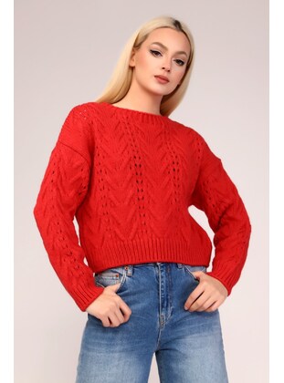 Red - Knit Sweaters - MJORA