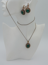 Smaragd Stein Schmuck Set - Bronze