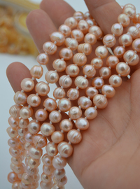 Collier Long Perles Roses - Rose
