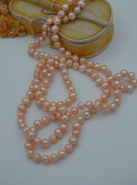 Collier Long Perles Roses - Rose