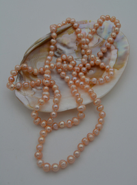 Collier Long Perles Roses - Rose