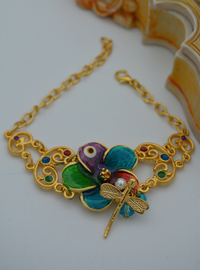 Bracelet Fleur Plaqué Or Doré